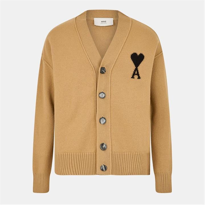Ami Paris Men's Brown De Coeur Cardigan - XL