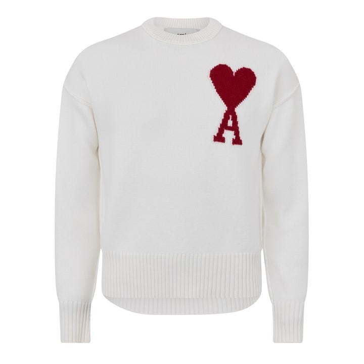 Ami Paris Men's White De Coeur Sweatshirt Small