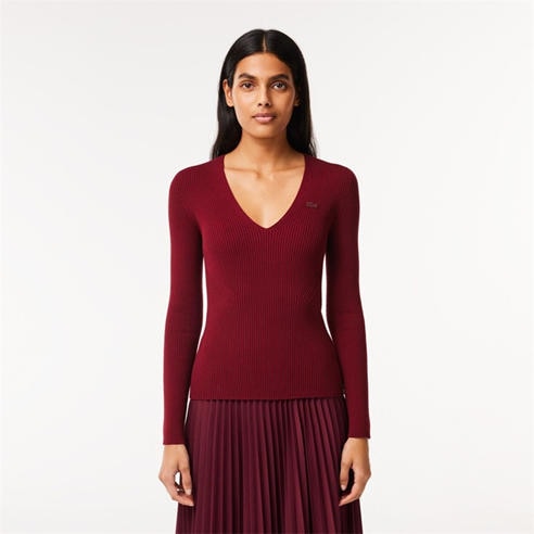 Lacoste - Women's Seamless Ribbed Crew Neck Jumper