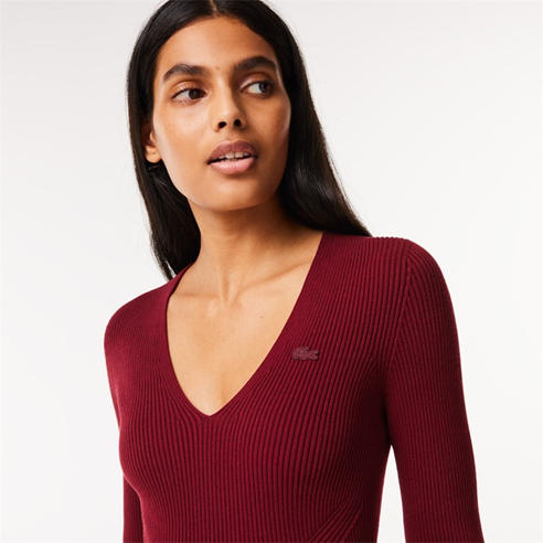 Lacoste - Women's Seamless Ribbed Crew Neck Jumper