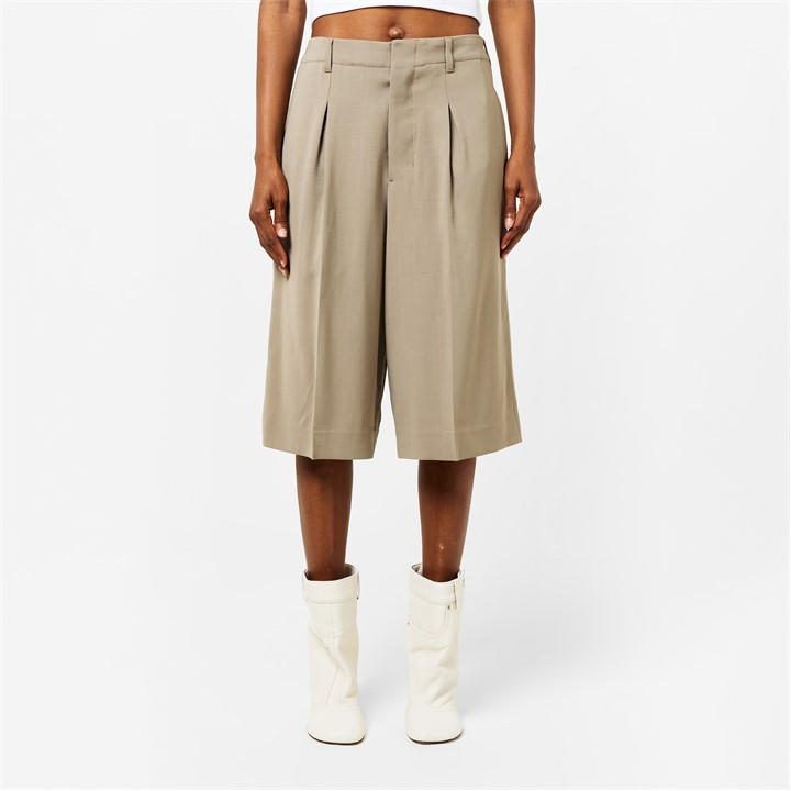 Ami Paris Women's Beige Long Bermuda Shorts