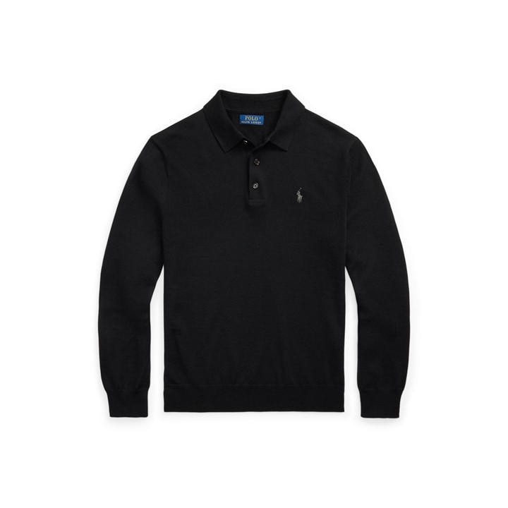 Polo Ralph Lauren Men's Black Merino Crew Neck Jumper - XL