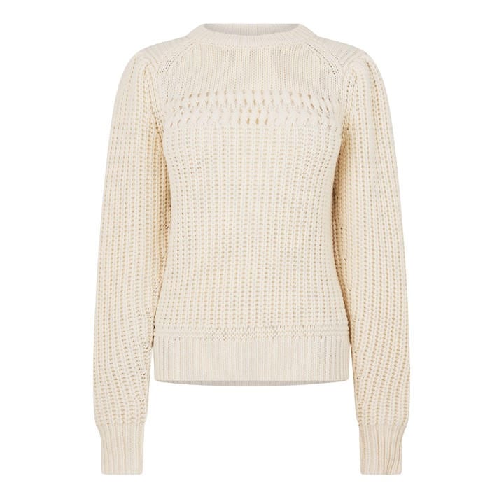 Marant Etoile Women's White Winnie Cable Knit Jumper - Size 8