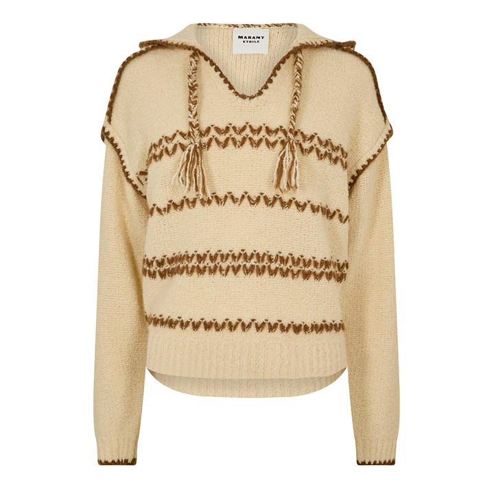 Marant Etoile Women's White Romera Jumper Knitted Hoodie - Size 8