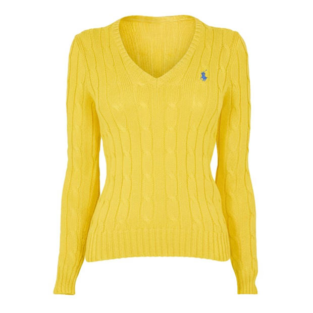 Carmel Pink - Polo Ralph Lauren - Women's Cable-Knit V-neck Jumper