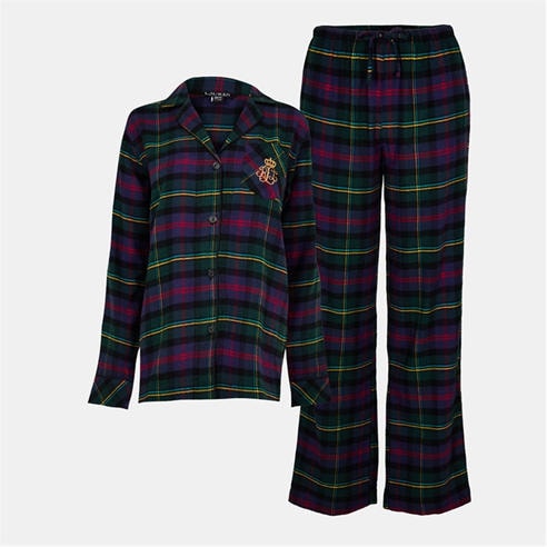 Lauren by Ralph Lauren - Women's Long Sleeve Contrast Piping Pyjama Set