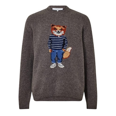 MAISON KITSUNE - Men's Dressed Fox Intarsia Wool Crew Neck Jumper
