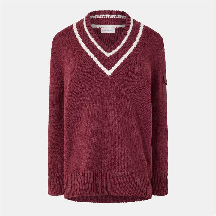 Moncler Women's Red V Neck Jmpr Size 14