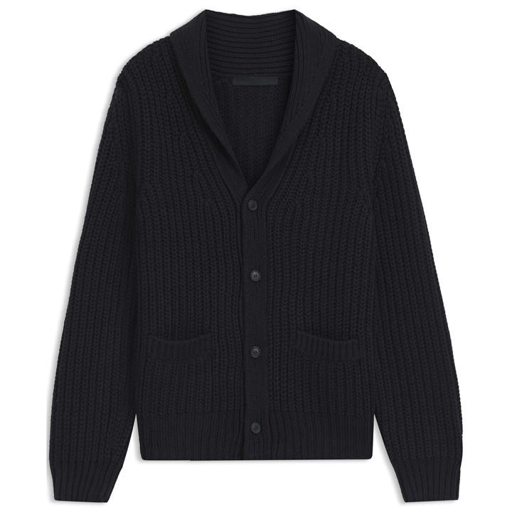 Boss Men's Blue X Beckham Relaxed-Fit Wool Cardigan - M