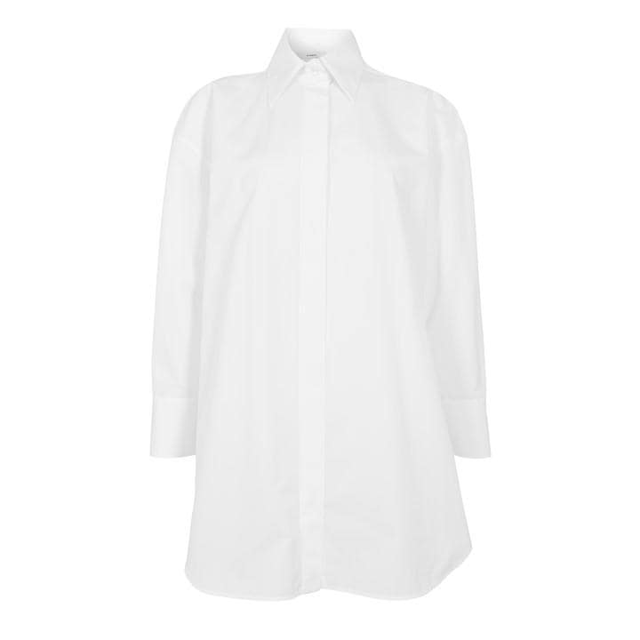 Givenchy Women's White Giv Backless Long Sleeve Plain Shirt - Size 10