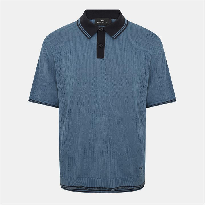 Ps Paul Smith Men's Blue Ps Knit Polo Extra Large