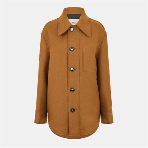 AMI PARIS - Women's Suede Long Sleeve Shirt