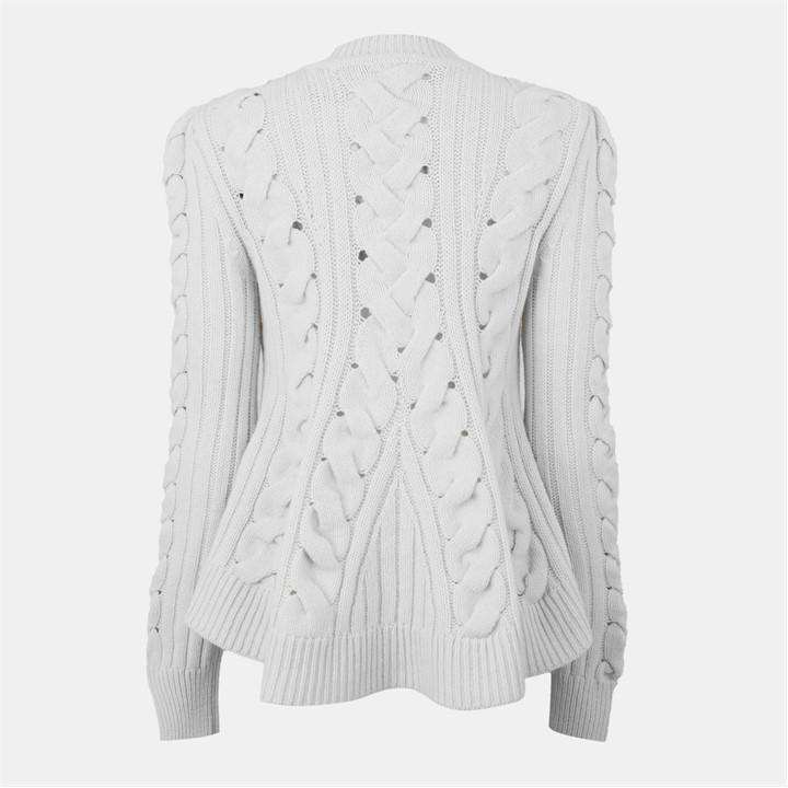 ALEXANDER MCQUEEN WOMEN'S ALEX CABLE KNIT CREW NECK JUMPER