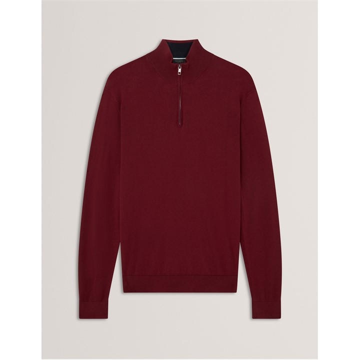 Ted Baker Men's Red Ted Merino Half Zip