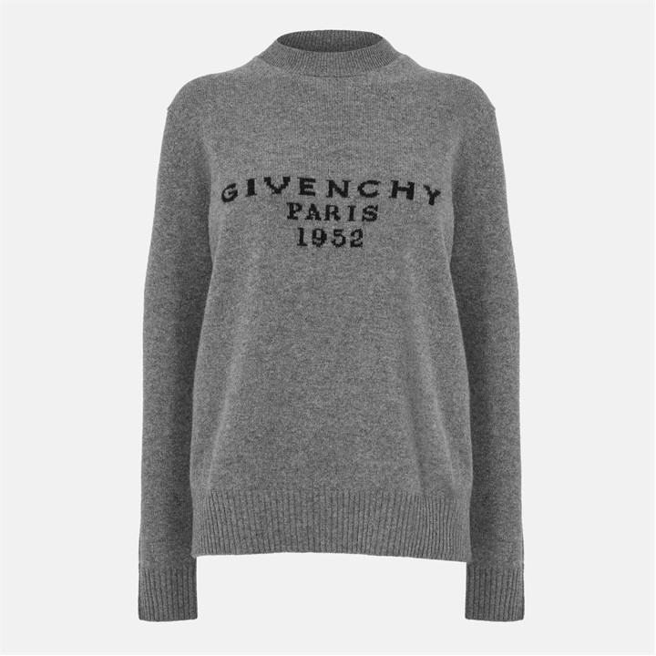 Givenchy Women's Grey Contemporary Crew Neck Jumper - Size 8