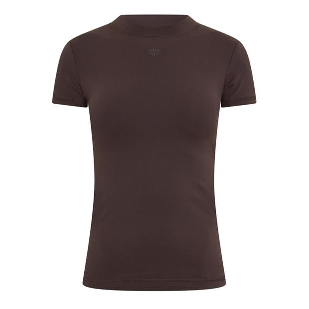 Black - THE COUTURE CLUB - Womens Sculpting Stretch Emblem Baby T-Shirt