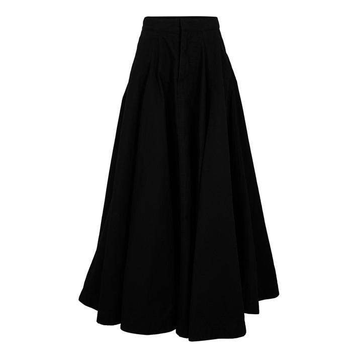 Balenciaga Women's Black Bal Godet Maxi Skirt - Size 10