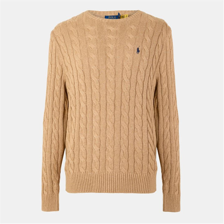 Polo Ralph Lauren Men's Beige Cable Knit Jumper - XL
