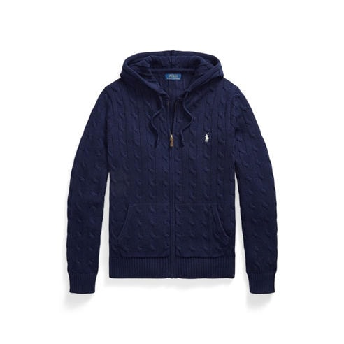 POLO RALPH LAUREN - Mens Cable-Knit Cotton Hooded Jumper