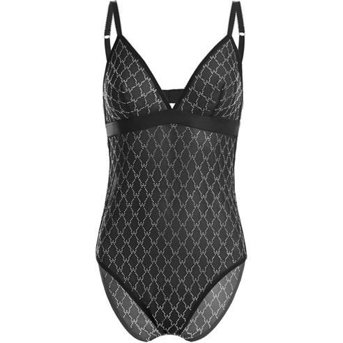 Wolford - Sheer Logo Sparkle Bodysuit