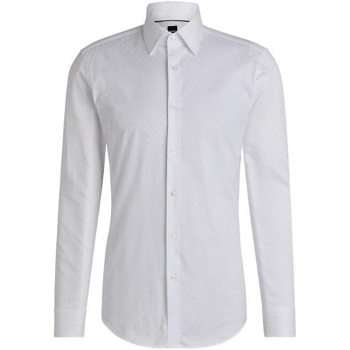 BOSS Motion L Camicia Uomo Regular Fit In Jersey Di Cotone – Colletto Kent, Polsini Angolati, Taglia M