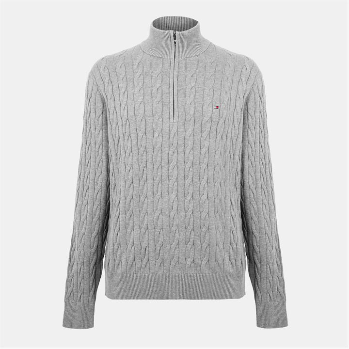 Tommy Hilfiger Men's Grey Half-Zip Sweater