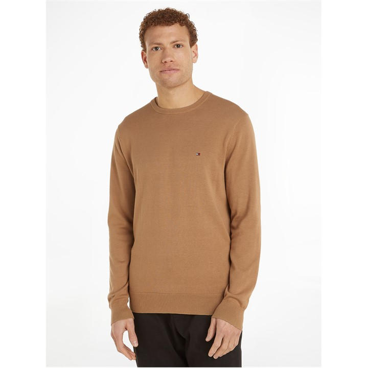 Tommy Hilfiger Essentials Crew Knit Jumper – Beige Tommy Hilfiger Essentials Crew Knit Jumper – Beige