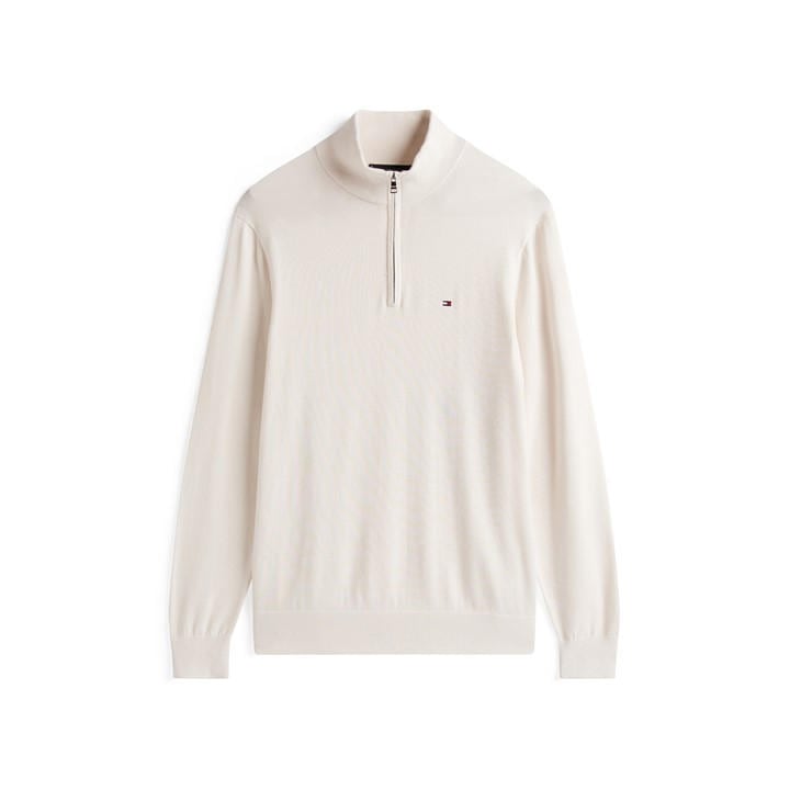 Tommy Hilfiger Men's White Half-Zip Sweater Extra Large