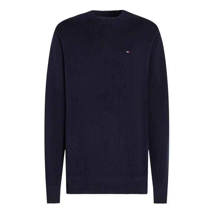 Tommy Hilfiger Men's Blue Chunky Cotton C Neck 2XL