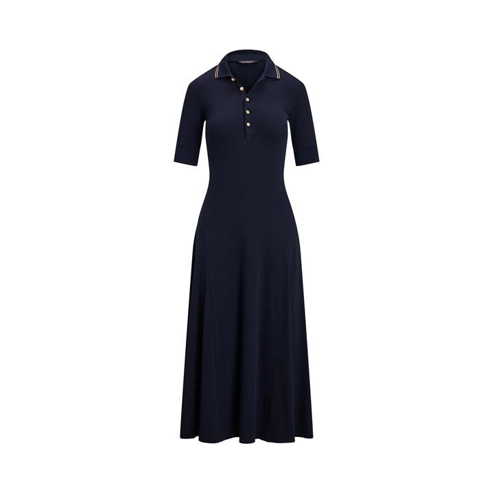 Lauren By Ralph Lauren Women's Blue Cotton-Blend Polo Dress - Size 8