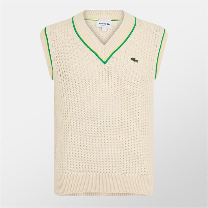 Lacoste Men's White Cricket Vest - S