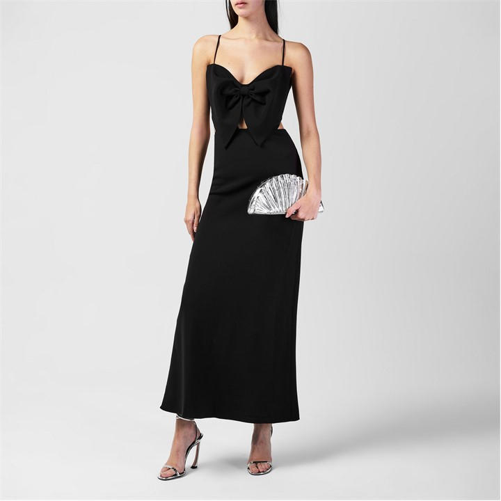 Bardot Women's Black Paula Bow Maxi Dress - Size 14