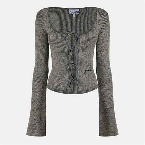GANNI - Women's Rib Knitted Cardigan