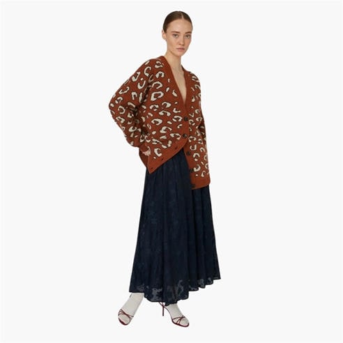 STELLA NOVA - Stella Nova Animal jacquard Cardigan - Burned Orange