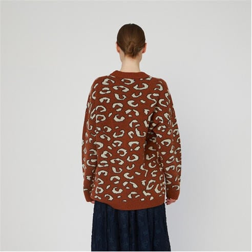 STELLA NOVA - Stella Nova Animal jacquard Cardigan - Burned Orange