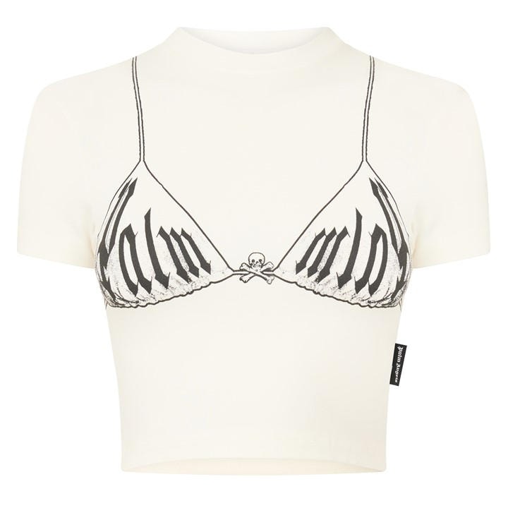 Palm Angels Women's White Baby Tee - Size 16