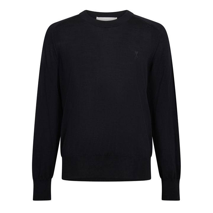 Ami Paris Men's Black Crew Neck Jumper - S