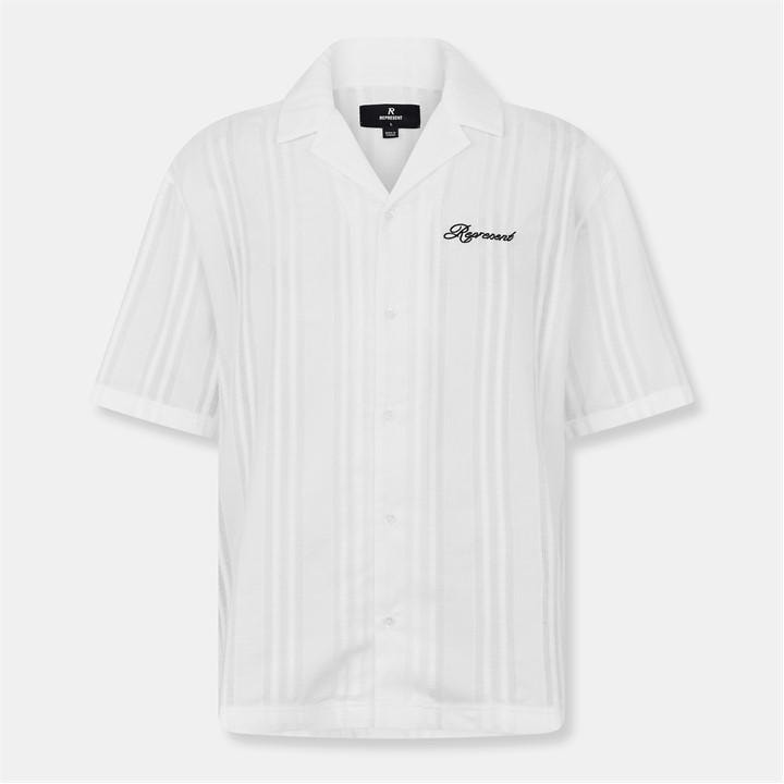 Represent Men's Short-sleeve Bowling Shirt, In White