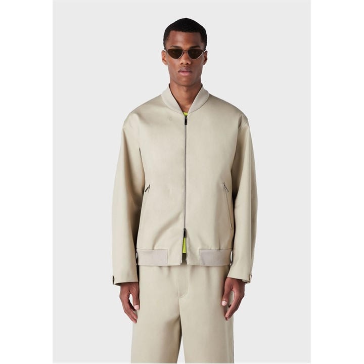 Emporio Armani Men's Beige Bomber Jacket