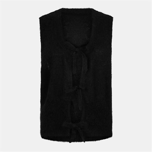 GANNI - Women's Tie String Knitted Sweater Vest