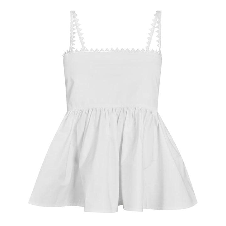 Jacquemus Jacq Peplum Cami Ld62 In White
