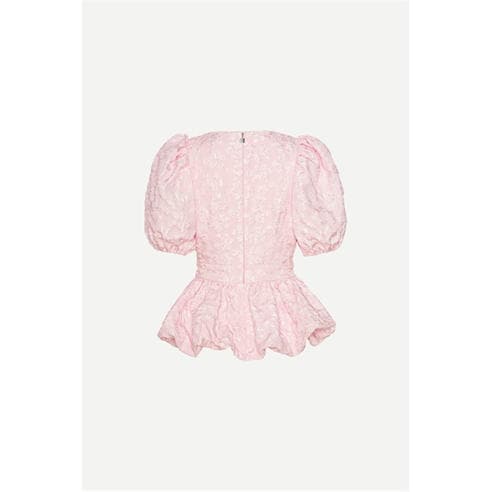 Rotate - Women's Jacquard Puff Sleeve Top