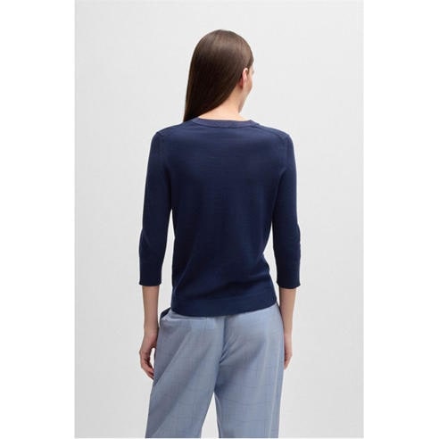 Boss - Fiblure Henley-Neck Sweater