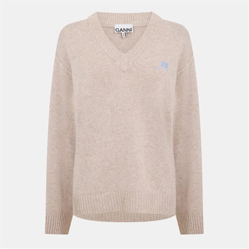 GANNI - Women's Wool Mix V-Neck Jumper