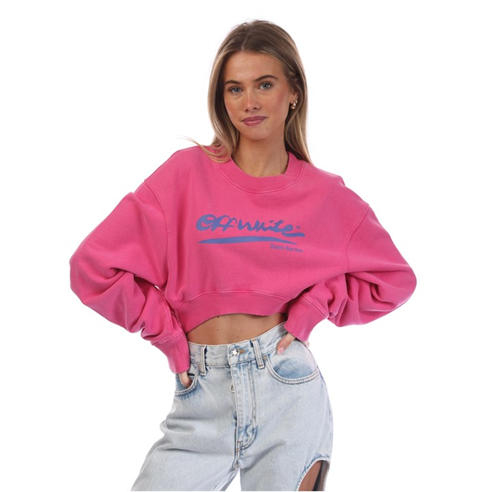 Off White - Crop Crewneck Sweatshirt