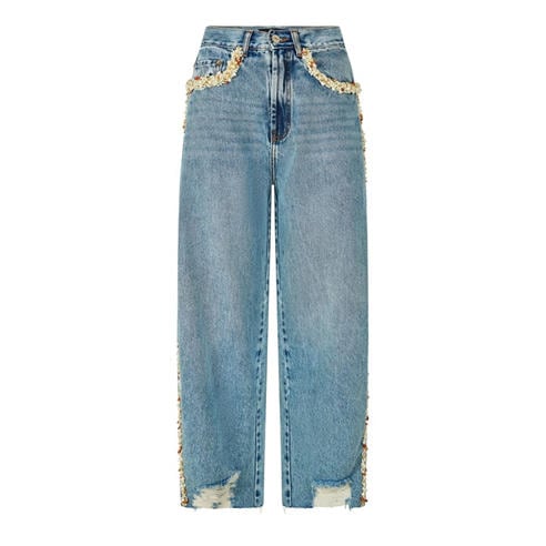 PATBO - Women's Camila Bead Denim Wide Leg Jeans