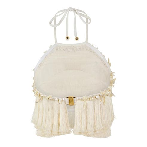 PATBO - Women's Lila Fringe Dipped Hem Top