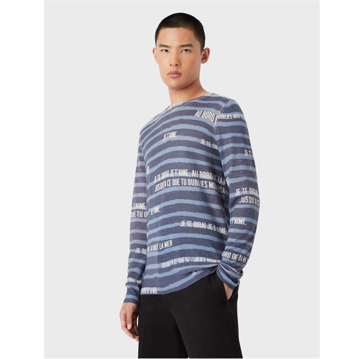 Emporio Armani Men's Blue Knit Sweatshirt