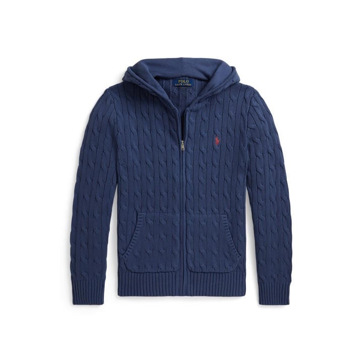 Polo Ralph Lauren Boys White Kids' Zip Knitted Hoodie