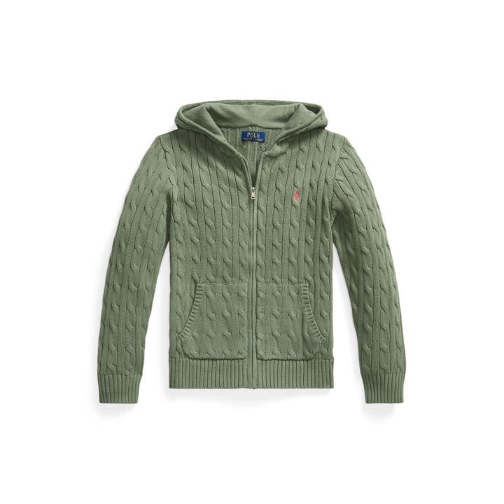 Polo Ralph Lauren Boys Green Kids' Zip Knitted Hoodie